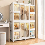 ZUN Portable Wardrobe Closet Storage Organizer for Clothes,Clothes Dresser,12 Magnetic Doors-12 Cubes & W2699P184784