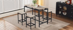 ZUN TREXM 5-Piece Compact Bar Table Set with Table and Stools - Modern Industrial Design, Space-Saving N715P173160A