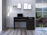 Dublin Three Drawer Computer Desk, One Shelf -Black B20091905