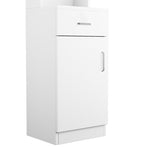 ZUN FCH Standing 5 Compartments 1 Drawer 1 Door MDF Barber Cabinet White 67610212