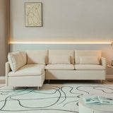 90.9"Modular L-shaped corner sofa, movable chaise facing left/right, 89386592