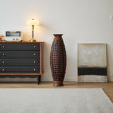 A 39-inch tall hand-woven bamboo floor vase - a decorative highlight for the living room, foyer or W2796P283884