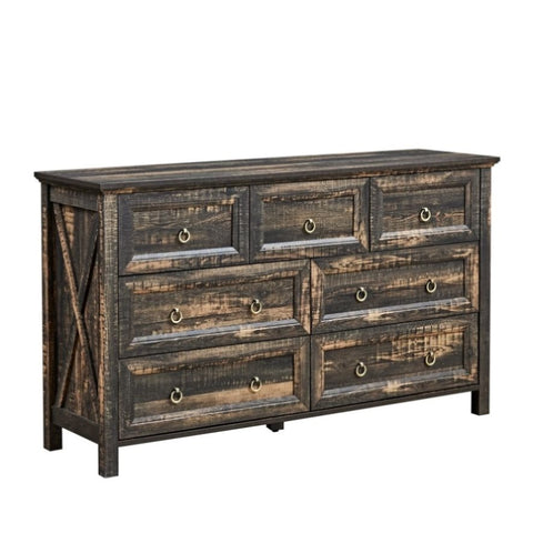 ZUN Farmhouse 7 Drawers Dresser Bedroom, Wood Rustic Dresser Tv Stand, Storage Dressers Organizer W2393P197410