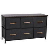 ZUN 3-Tier Wide Drawer Dresser, Storage Unit with 6 Easy Pull Fabric Drawers and Metal Frame, Wooden 46440438