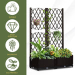 ZUN Wicker Trellis Planter, Outdoor Raised Garden Bed with Drainage Holes, Free-Standing Trellis Planter 49413812