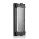 Black Aluminum Finish Outdoor Wall Light with Bubble Crystal Glass, LED Light Source, 3000K Warm W1340P239411
