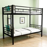 ZUN Bunk Bed Twin Over Twin Size with Ladder and high Guardrail, Able to Split, Metal Bunk Bed, Storage W1935P167850