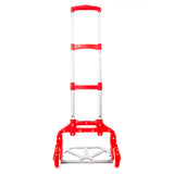 ZUN Portable Aluminium Cart Folding Dolly Push Truck Hand Collapsible Trolley Luggage Red 00180182