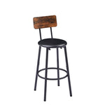 ZUN Bar Table Set with 4 Bar stools PU Soft seat with backrest, Rustic Brown, 47.24'' L x 23.62'' W x 95674691