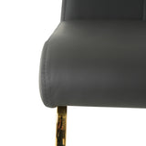 ZUN Modern Charcoal PU dining chair Living room chair upholstered chair, Gold-plated metal chair leg W210P199114