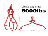 4 Claw Timber Log Lifting Logging Tongs Grabber Tong 36" W46537382