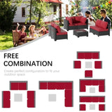 7 Piece Patio Furniture Set, All-Weather Wicker Outdoor Conversation Set with Sectional Sofa, Rattan 29052709