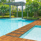 27pcs Acacia Wood Interlocking Flooring Tiles Waterproof Flooring for Outdoor & Indoor Patio, T3839P363040