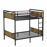 Twin XL over Twin XL Metal Bunk Bed, Industrial Detachable Bunkbeds with Safety Guard Rails for W2580P285206