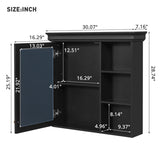 30'' x 28'' Bathroom Medicine Cabinet with Mirror, Wall Mounted Mirror Cabinet with Storage N710P209425B