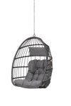 ZUN Outdoor Garden Rattan Egg Swing Chair Hanging Chair Wood W874107307