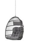 ZUN Outdoor Garden Rattan Egg Swing Chair Hanging Chair Wood W874107307