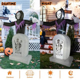 ZUN 8ft Garden 3pcs LED String Lights Grim Reaper and Grave Inflatable Halloween Decoration 52188395