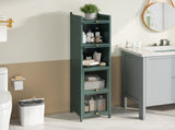Modern Four-tier Glass Door Cabinet with Featuring Five-tier Storage, for Entryway Living Room W757P241563