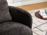 30"W Modern Round 360&deg Swivel Barrel Accent Chair with Pillow, Chenille Upholstered Comfy Barrel W3118P384514