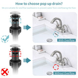 Bathroom Faucet 2-Handle Brushed Nickel with Aerator, Swan Style 4-inch Centerset Vanity Sink with T3177P277547