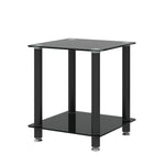 ZUN 2-Piece Black Side Table , 2-Tier Space End Table ,Modern Night Stand, Sofa table, Side Table with 27621184