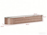 Brown 7.9' x 2' x 1.4' Galvanized Raised Garden Bed Metal Planter Box with Safety Edging for 91884260