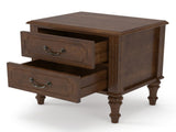 Farmhouse Nightstand with 2 Drawer, Traditional Wood Bedside Table, Wood Storage End Table with 4 W5819P523846