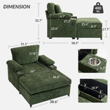 Modern Oversized Chair with Ottoman,Chenille Fabric Sofa Bed,Accent Chair Comfy Sofa with Cupholders W2606P255581