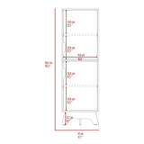 ZUN British Single Kitchen Pantry, Four Storage Shelves, Double Doors Cabinets B128P148674