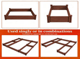 Solid Fir Wood Raised Garden Bed, 5-in-1 Combined Planting Planter Box with Dovetail Joints, 35320047
