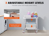 Stainless Steel Work Table 24 x 18 x 34 Inch, 700 LBS Capacity with Wheels, Adjustable Heights, 52516507