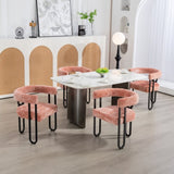 ZUN House Hold Contemporary Designed Chenille Fabric Upholstered Accent/Dining Chair/Barrel Side Chairs W1588P194935