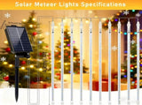 White meteor shower light, outdoor solar powered icicle light, snowflake falling rain string light, 01251433