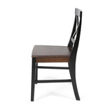 ZUN Roshan Farmhouse Acacia Wood Dining Chairs, Black / Walnut 62888.00BWALN