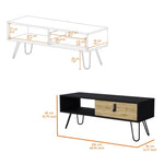 ZUN Black and Macadamia Hairpin Legs Coffee Table B062P175178