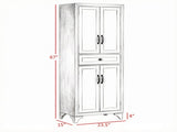 67" White 4-Door Kitchen Pantry with Drawer and Adjustable Shelves, Large-Capacity Storage Cabinet 68714553
