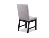 ZUN 2pc Black Finish Side Chair Gray Fabric Full Back Upholstery Contemporary Transitional Style Dining B011P162544