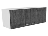 Wall cabinet 19"H, two Doors, two internal Shelves, White/smoked oak B097133160