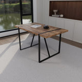 55 " dining table modern rural industrial rectangular MDF dark wood, 4-6 people, 1.5" thick W2189P168378