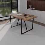 ZUN 55 " dining table modern rural industrial rectangular MDF dark wood, 4-6 people, 1.5" thick 88403809