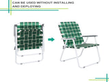 2pcs Steel Tube PP Webbing Bearing 120kg Folding Beach Chair Dark Green Strip 38834103