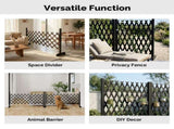 Set of 2 Retractable Cedar Wood Fences Flat-Bottom Style Black 64850953