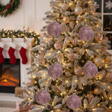 6PCS Set 3.9" Christmas Ball Ornaments Glass Hanging Decor for Holiday Tree Party Decor Vibrant 75322668