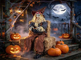 53" Halloween Sitting Scarecrow Animatronic with Jump Scare Motion, Sound Triggered Spooky 44685308