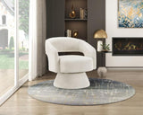 Modern Luxurious Swivel Accent Chair Beige Soft Corduroy Plush Seating Solid Wood Stylish Home B011P256230