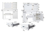 Vanity Desk with Lights, Vanity Set with Mirror, Makeup Vanity Desk with Large Drawers & Three Level W2139P194436