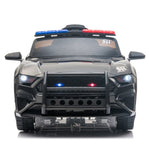 ZUN 12V Kids Ride On Car ,Police sports car,2.4GHZ Remote Control,LED Lights,Siren,Microphone,Black 19017666