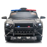 ZUN 12V Kids Ride On Car ,Police sports car,2.4GHZ Remote Control,LED Lights,Siren,Microphone,Black 19017666