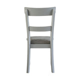 Set of 2 Dining Chairs with Two Tone Gray Upholstered Seat Cushion, Pearl Gray B016P324703